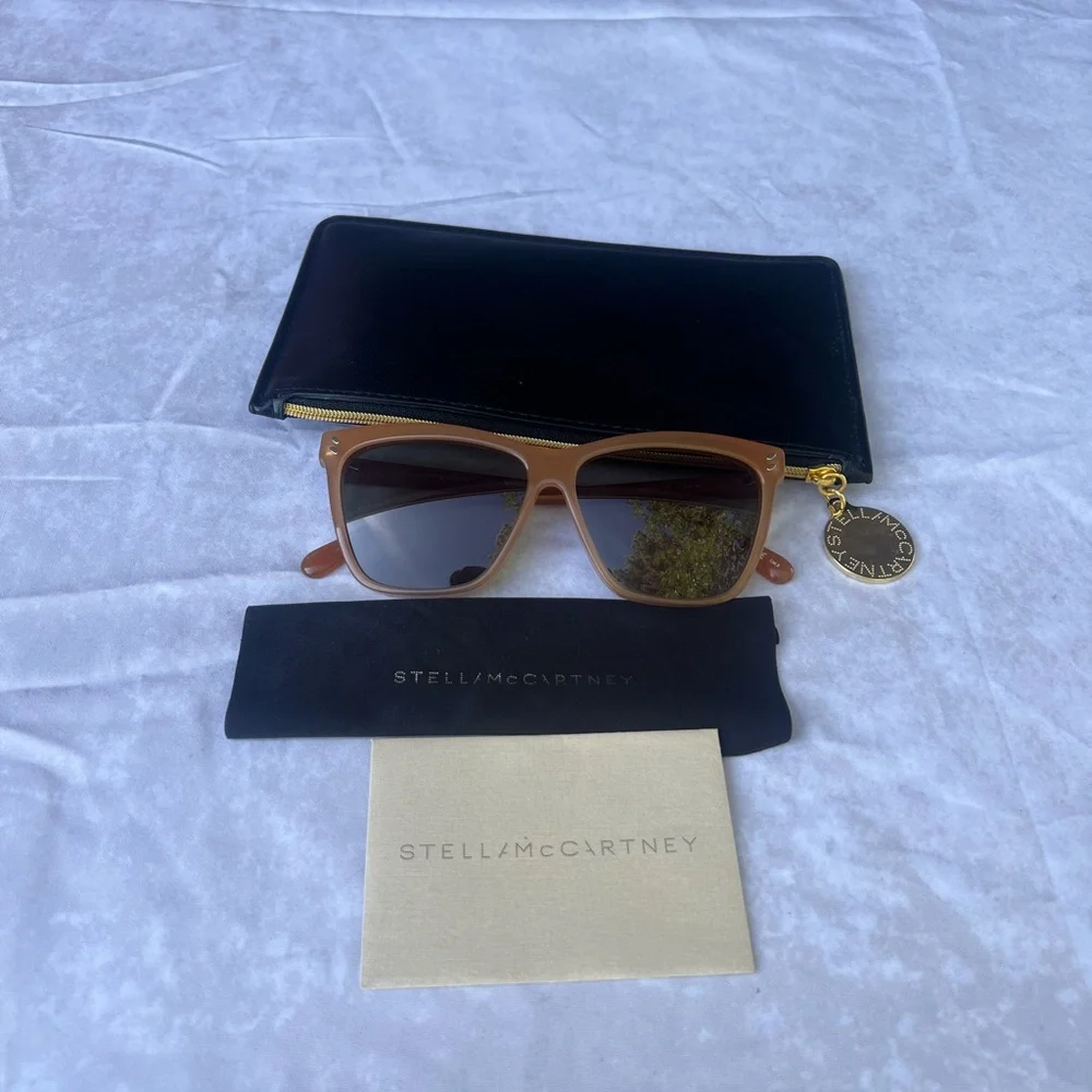Stella McCartney Tan Sunglasses with Black Case.